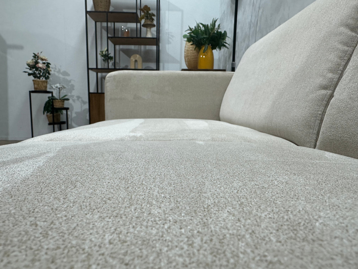 !Showroommodel! Crème Suède Stoffen Hoekzetel