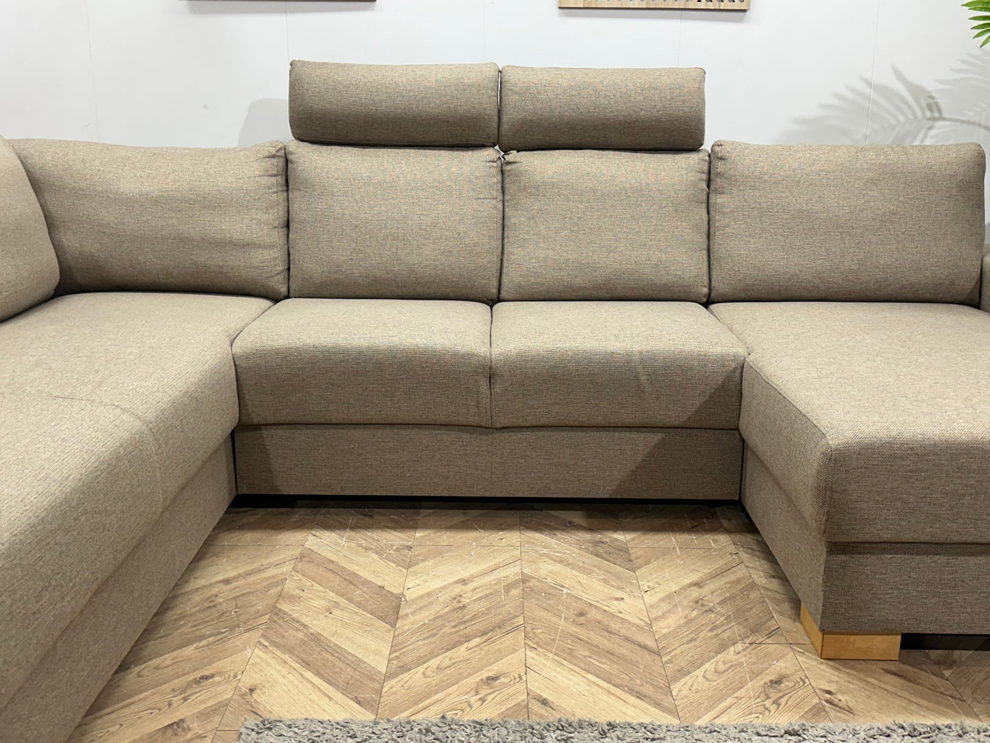 Beige U Zetel ~ Losse Rugkussens Met Afneembare Hoezen