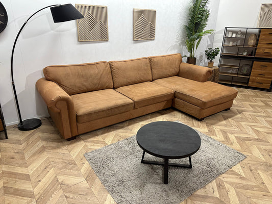 Urban Sofa Cognac Bruine Suède Stoffen ~ Losse Kussens Met Afneembare Hoezen