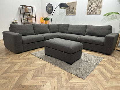 Antraciet Hoekzetel Inc Hocker ~ Losse Kussens Met Afneembare Hoezen