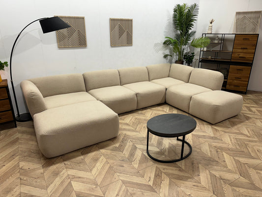 !Showroommodel! Beige Bouclé U Zetel