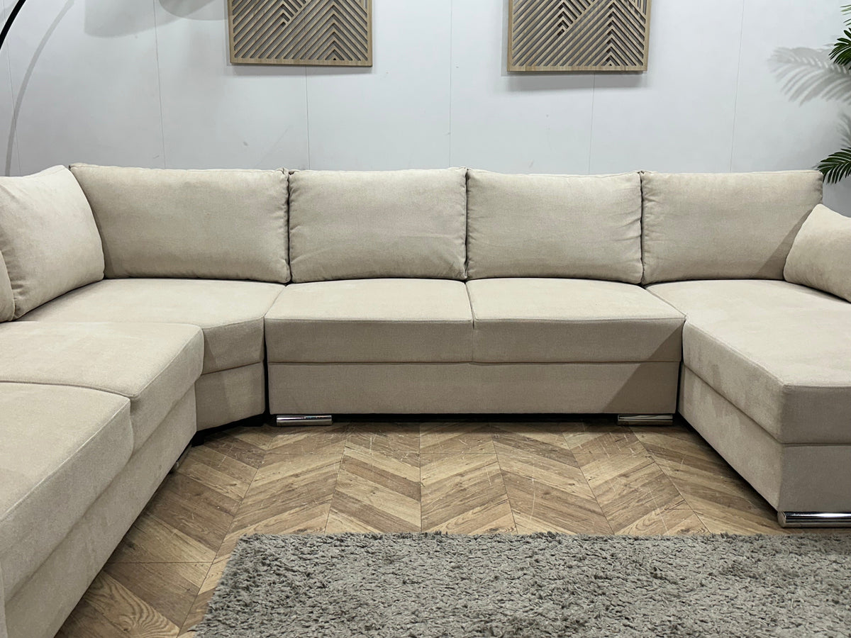 !Showroommodel! Creme Suède Stoffen U Zetel
