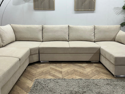 !Showroommodel! Creme Suède Stoffen U Zetel