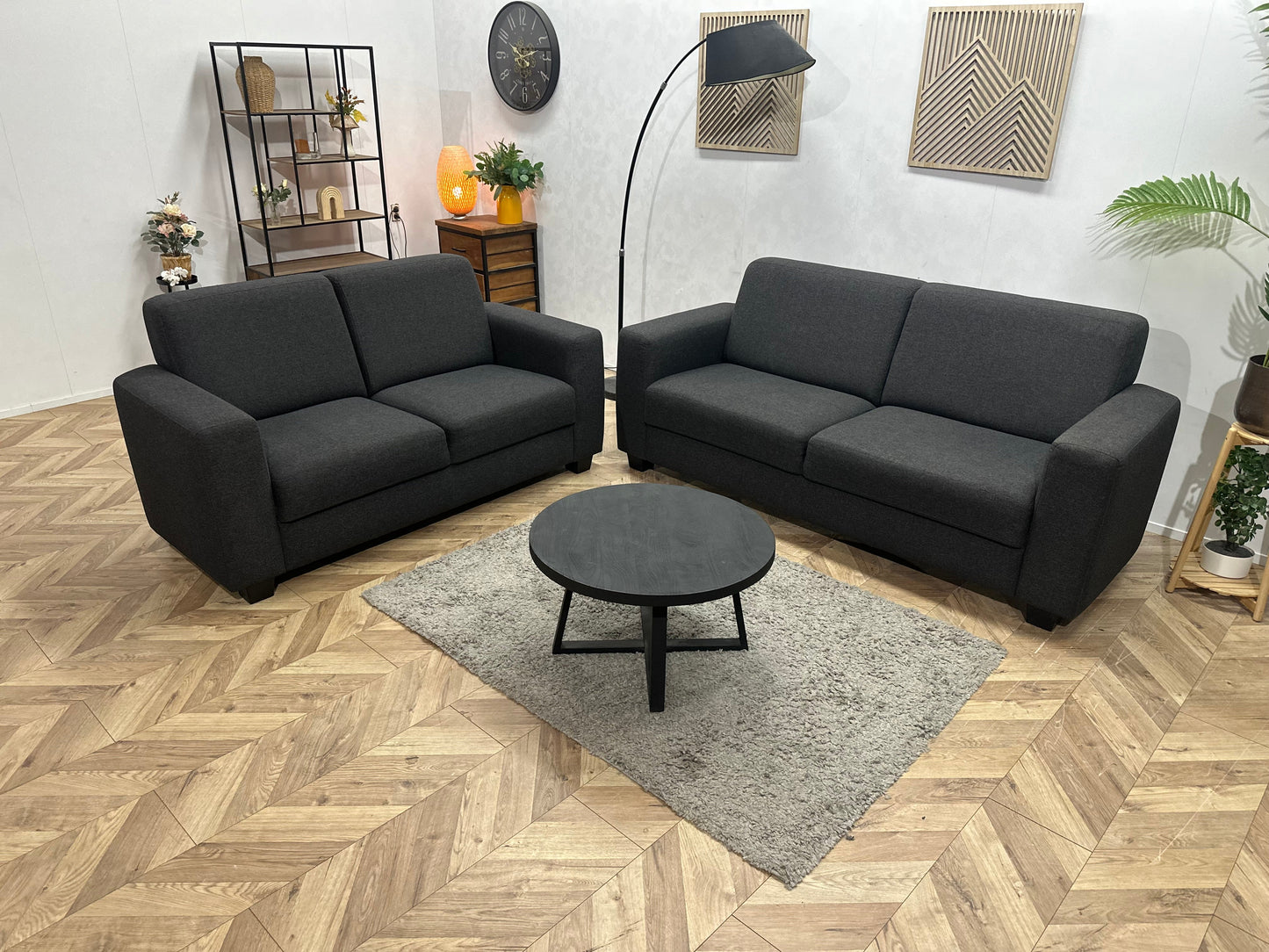 Antraciet Zetels Set ~ Vaste Kussens