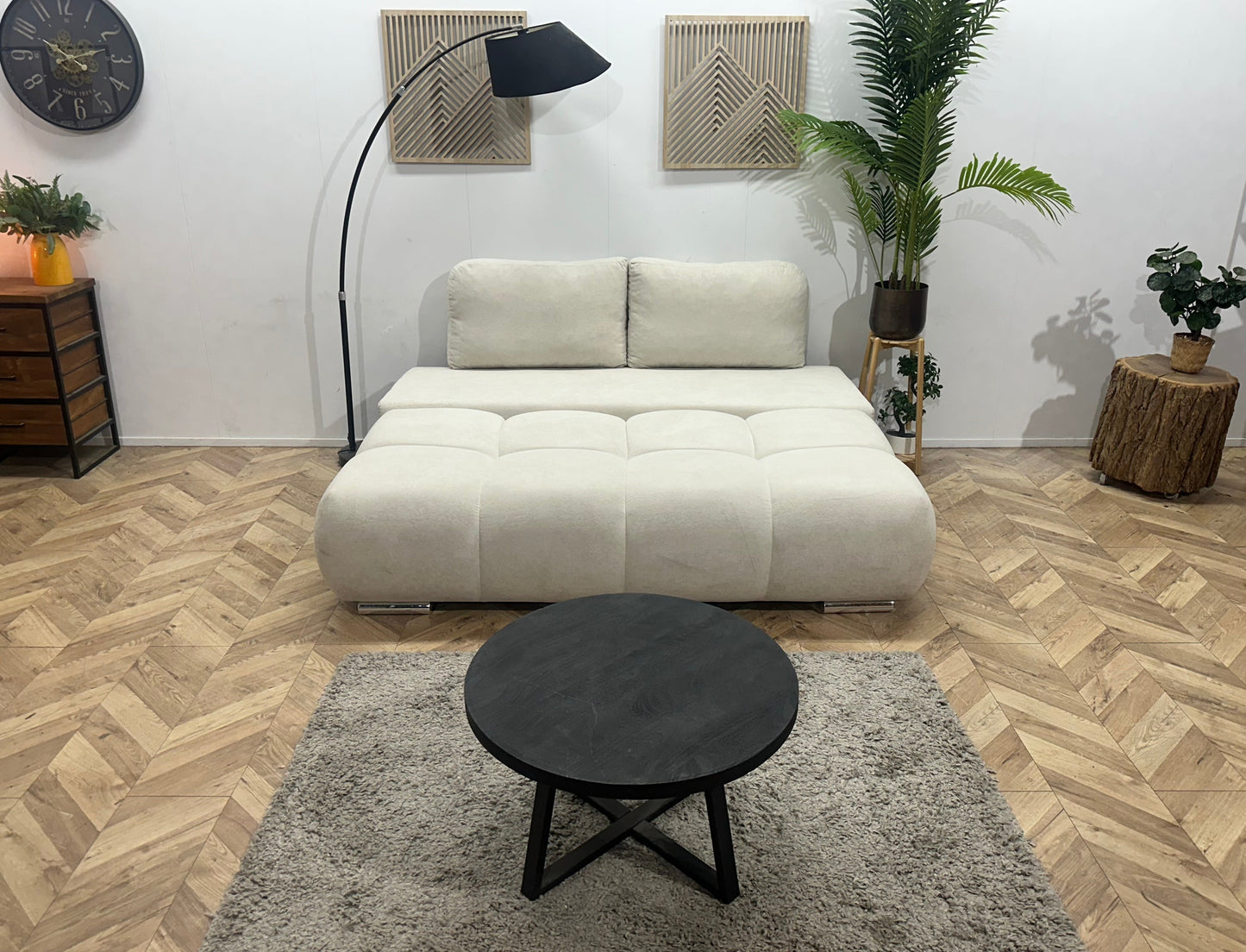 !Showroommodel! Witte Velvet 2.5-Zits Zetel