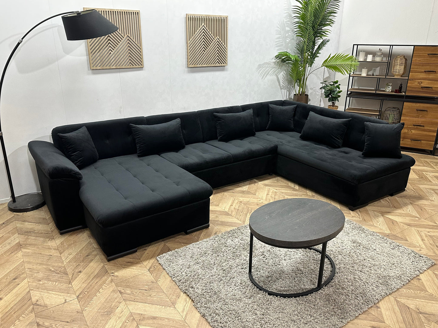 !Showroommodel! Zwarte Velvet U Zetel
