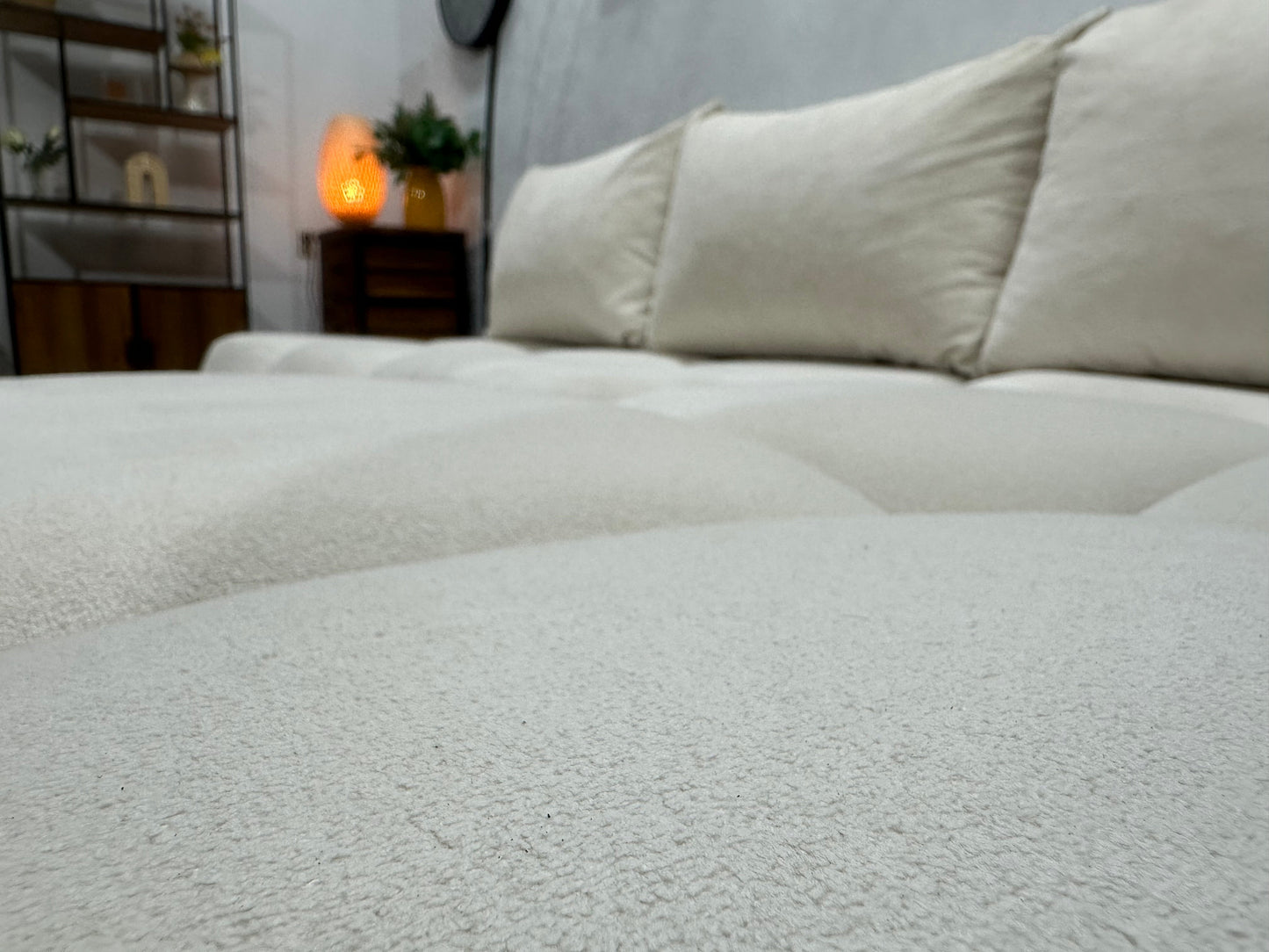 !Showroommodel! Witte Velvet Hoekzetel