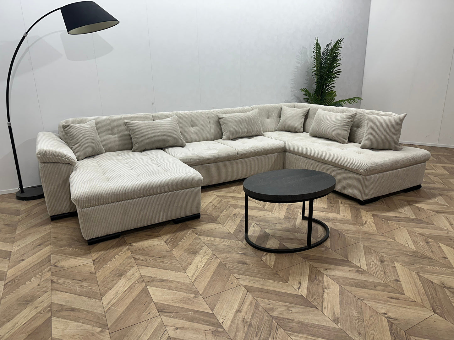 !Showroommodel! Witte/Crème Ribstof U Zetel