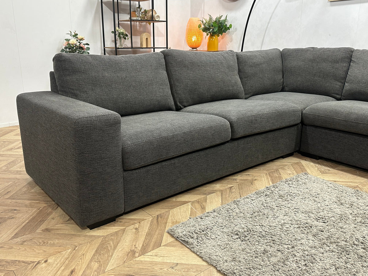 Antraciet Hoekzetel Inc Hocker ~ Losse Kussens Met Afneembare Hoezen