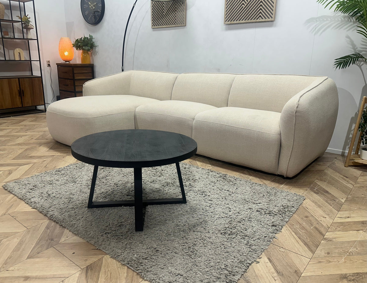 !Showroommodel! Crème Chenille Stoffen Hoekzetel