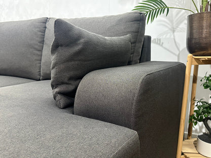 !Showroommodel! Antraciet Suède Stoffen U Zetel
