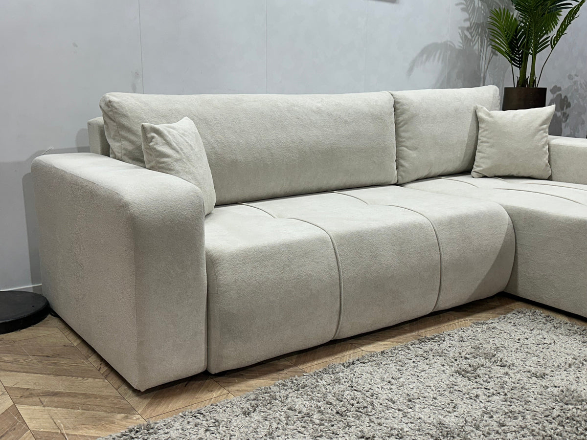 !Showroommodel! Witte Velvet Hoekzetel ~ Meerdere Opstellingen