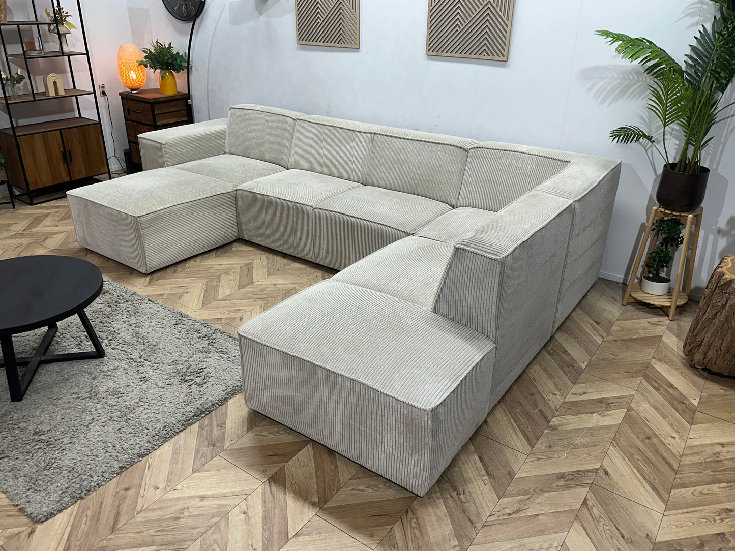 !Showroommodel! Witte Ribstof U Zetel