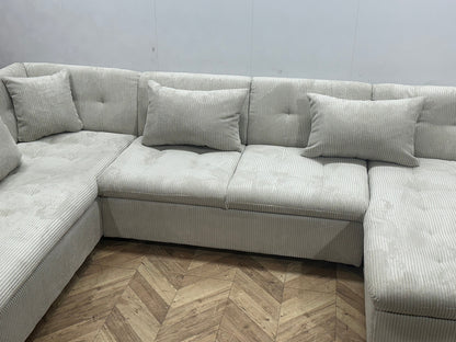 !Showroommodel! Witte Ribstof U Zetel