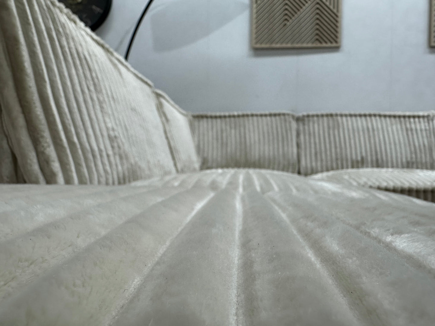 !Showroomodel! Witte Ribstof U Zetel