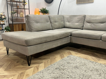 Xooon Beige/Grijze Suede Stoffen Hoekzetel ~ Inruilvoordeel