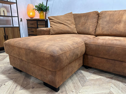 Cognac Bruine Suède Stoffen U Zetel ~ Losse Rug Kussens
