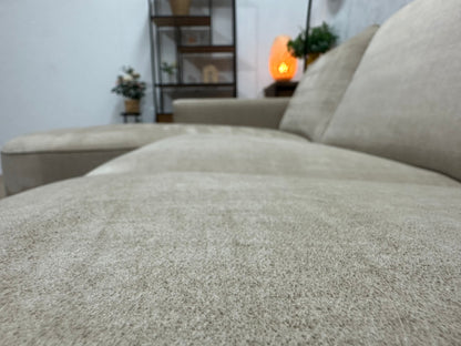 Crème/Beige Velvet U Zetel ~ Vaste Kussens