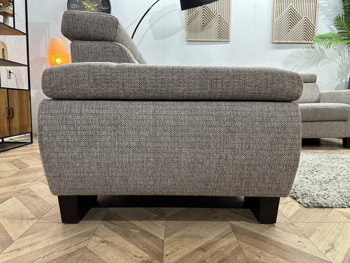 Beige Stoffen Hoekzetel ~ Verstelbare Arm/Hoofdsteunen