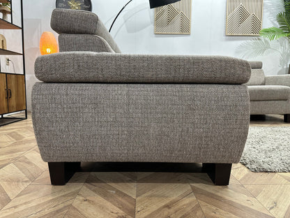 Beige Stoffen Hoekzetel ~ Verstelbare Arm/Hoofdsteunen