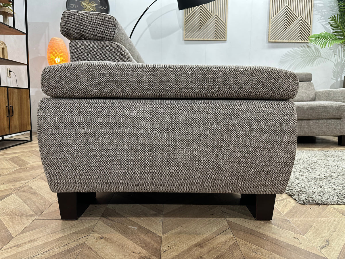 Beige Stoffen Hoekzetel ~ Verstelbare Arm/Hoofdsteunen