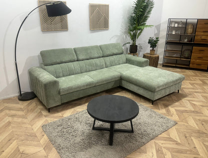 !Showroommodel! Groene Cremona Hoekzetel ~ Verstelbare Hoofdsteunen