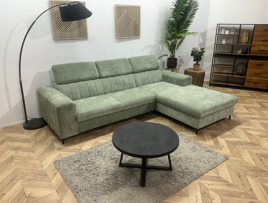 !Showroommodel! Groene Cremona Hoekzetel ~ Verstelbare Hoofdsteunen