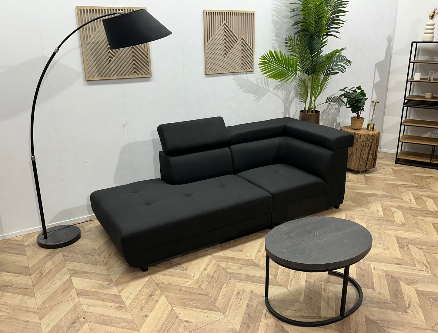 !Showroommodel! Zwart Suede Stoffen Designzetel