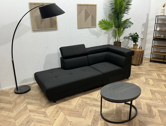 !Showroommodel! Zwart Suede Stoffen Designzetel