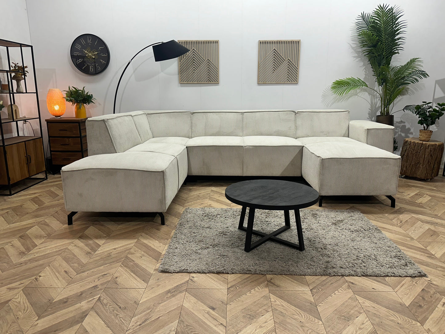 !Showroommodel! Witte Ribstof U Zetel