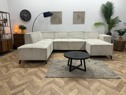 !Showroommodel! Witte Ribstof U Zetel