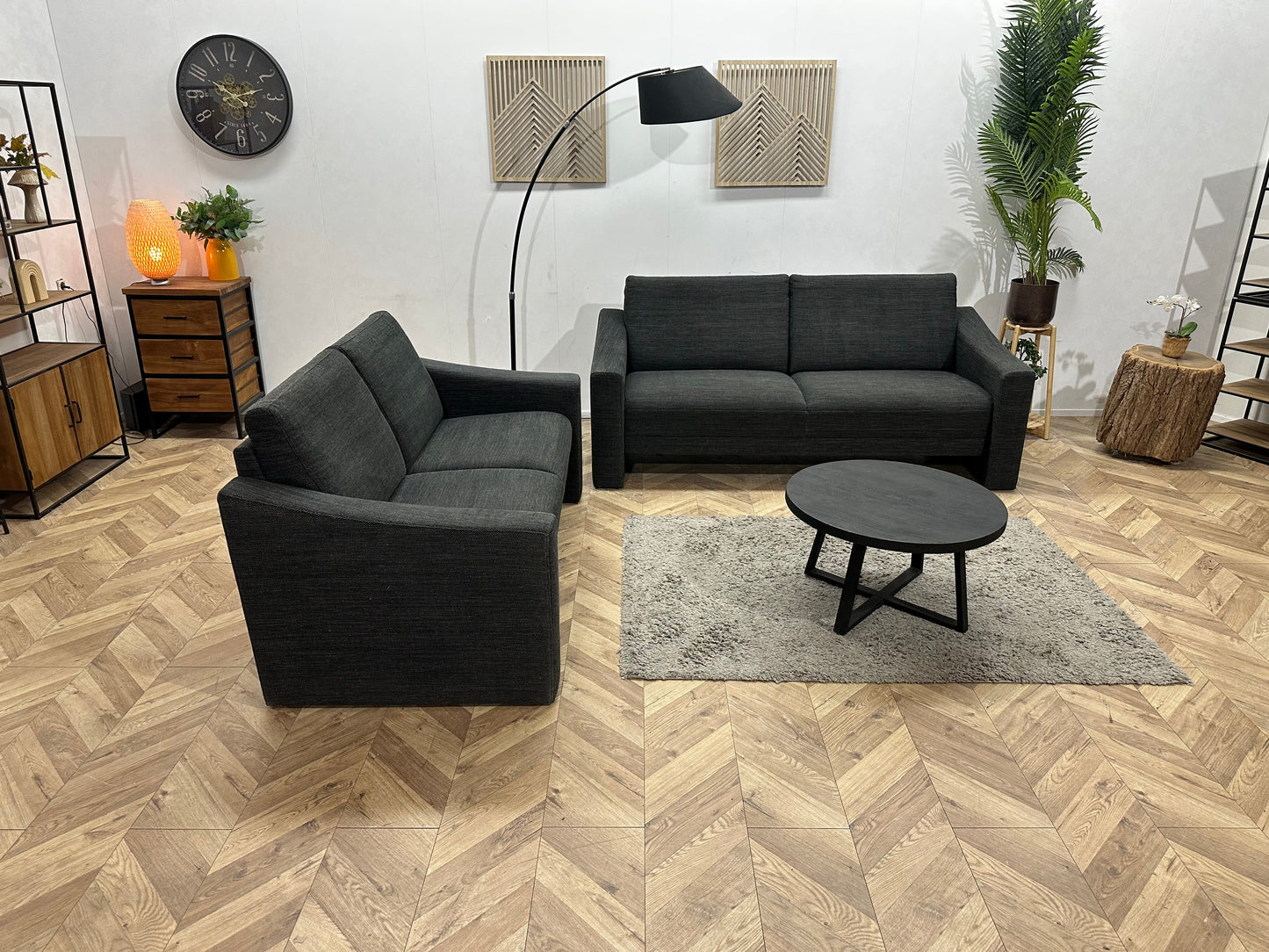 Antraciet Zetels Set ~ Vaste Kussens