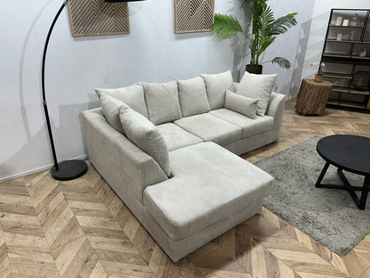 !Showroommodel! Witte Ribstof Hoekzetel