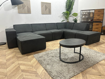 !Showroommodel! Antraciet Suède Stoffen U Zetel