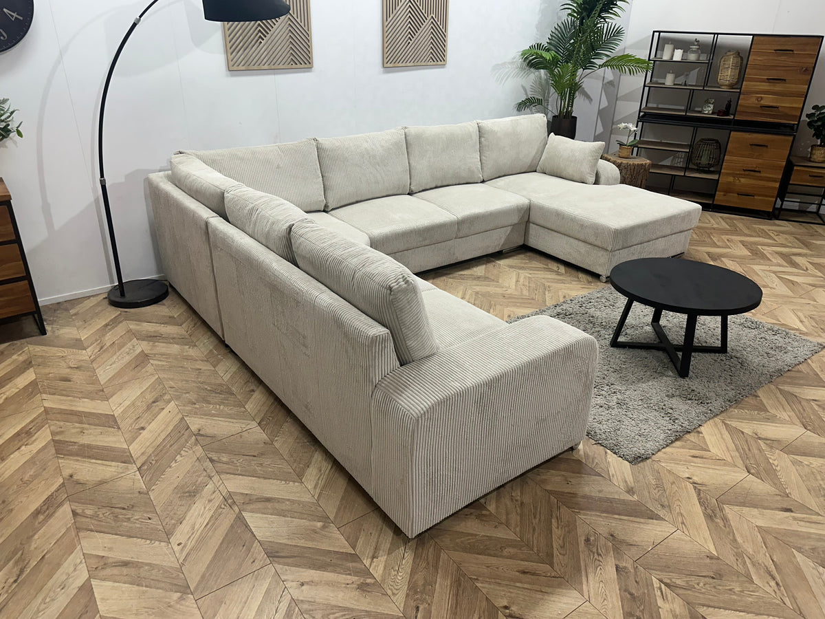 !Showroommodel! Witte/Crème Ribstof U Zetel