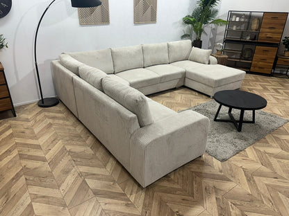 !Showroommodel! Witte/Crème Ribstof U Zetel