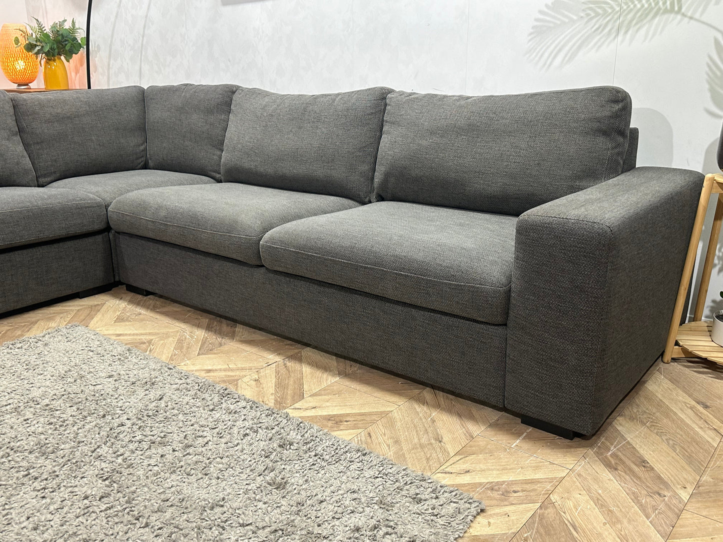 Antraciet Hoekzetel Inc Hocker ~ Losse Kussens Met Afneembare Hoezen
