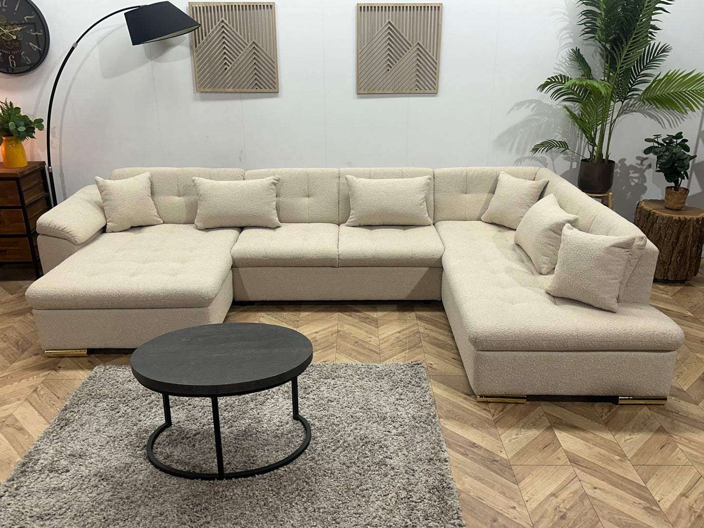 !Showroommodel! Witte/Crème Bouclé U Zetel