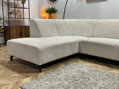 !Showroommodel! Witte/Crème Bouclé Stoffen Hoekzetel