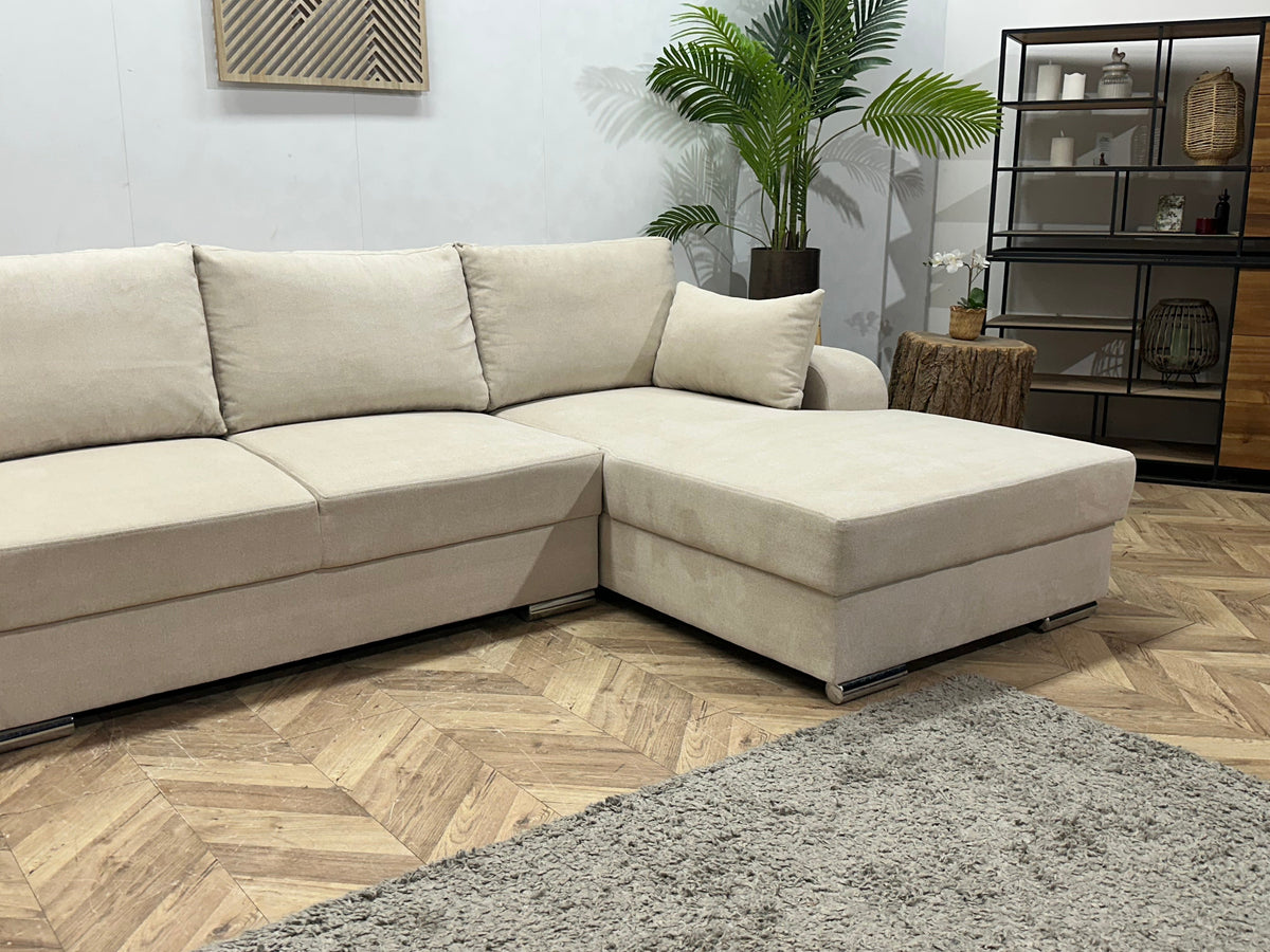 !Showroommodel! Creme Suède Stoffen U Zetel