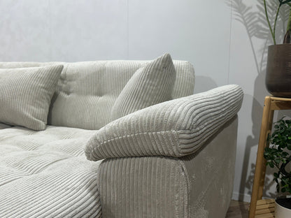 !Showroommodel! Witte Ribstof Hoekzetel