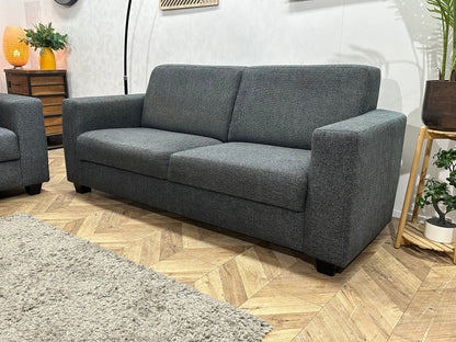 Antraciet/Grijze Zetels Set Inc Hocker ~ Vaste Kussens