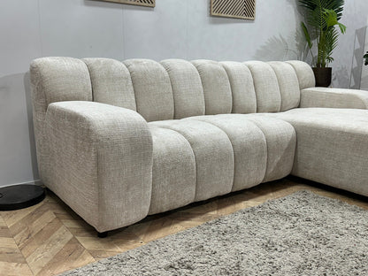 !Showroommodel! Witte/Crème Cremona Stoffen Hoekzetel