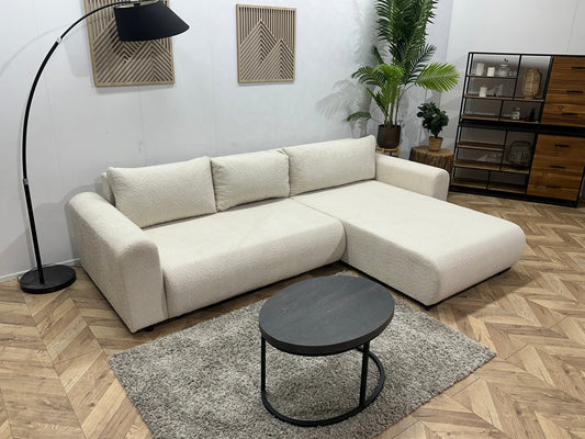 !Showroommodel! Witte Bouclé Hoekzetel