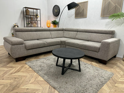 Beige Stoffen Hoekzetel ~ Verstelbare Arm/Hoofdsteunen