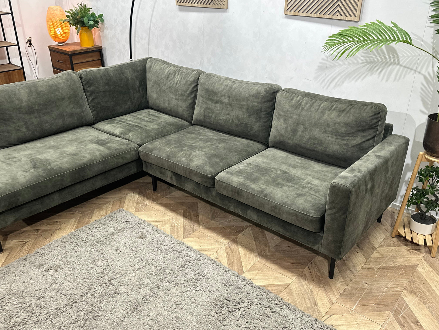 Groene Velvet Hoekzetel ~ Nieuwstaat
