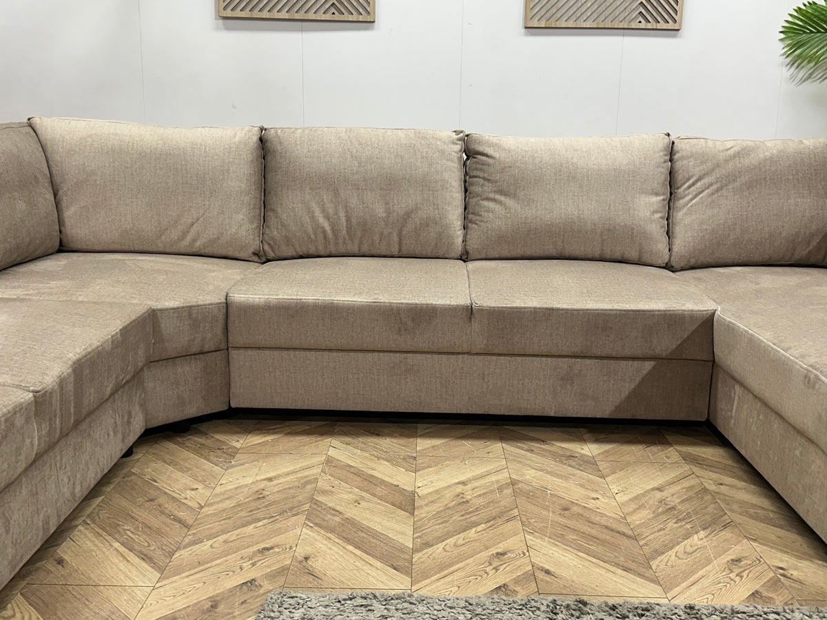 !Showroommodel! Beige Velvet U Zetel