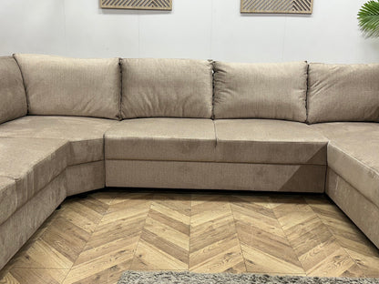 !Showroommodel! Beige Velvet U Zetel