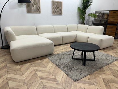 !Showroommodel! Witte Bouclé Stoffen U Zetel