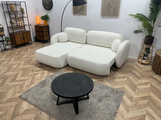 !Showroommodel! Witte Velvet Hoekzetel ~ Slaapfunctie